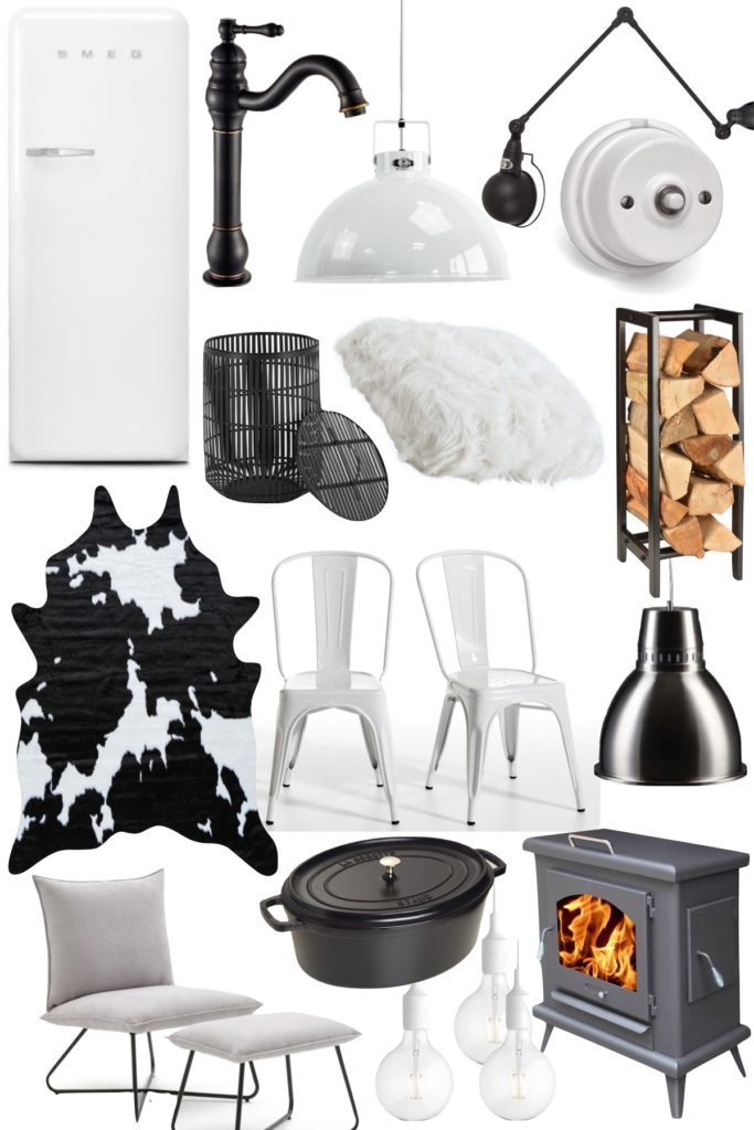 Comment décorer salon noir blanc chalet style industriel cosy idée - blog déco - clem around the corner