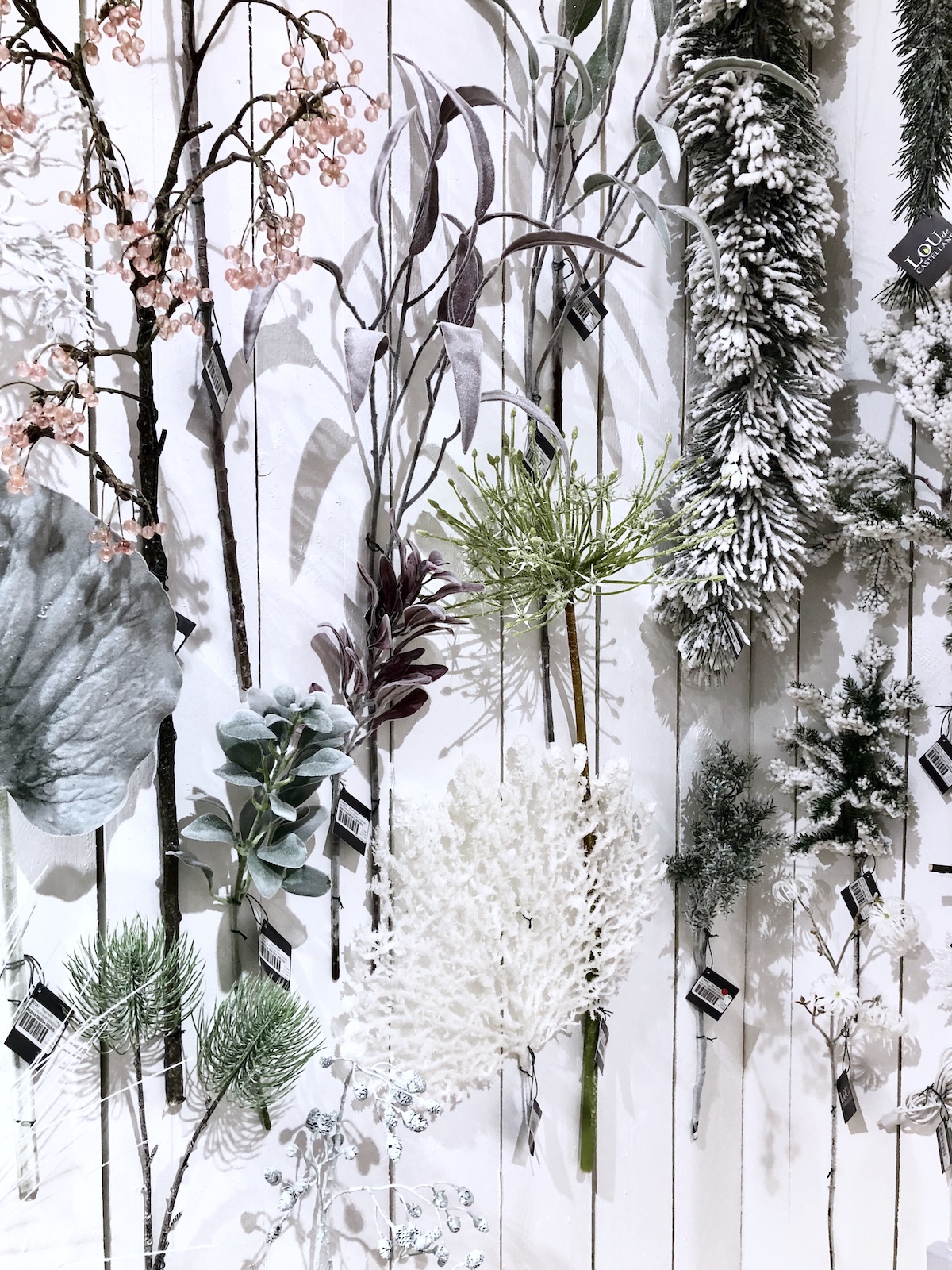 mur végétal blanc plante feuille givre décor noel romantique mariage hiverclematc