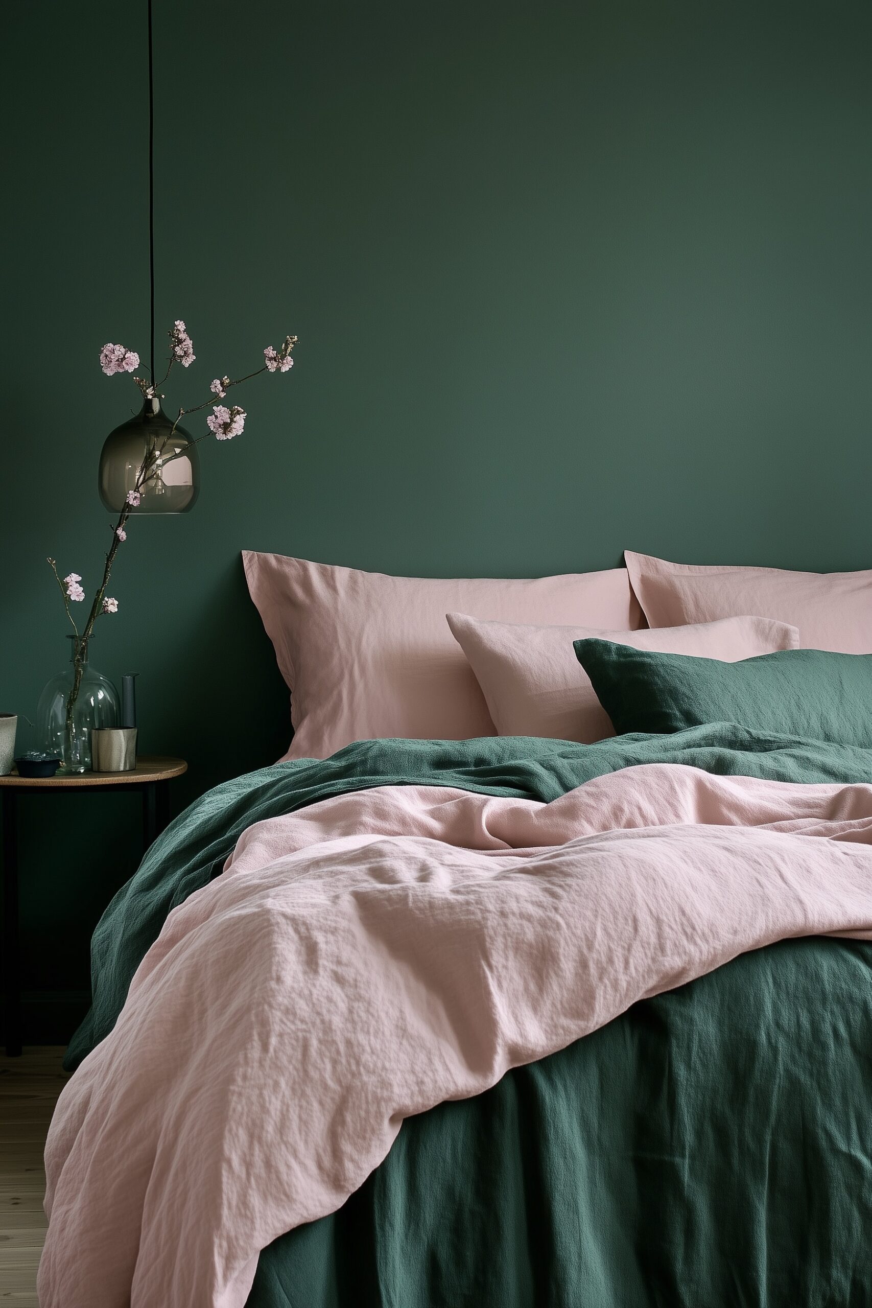 chambre rose et verte blog déco inspiration zen