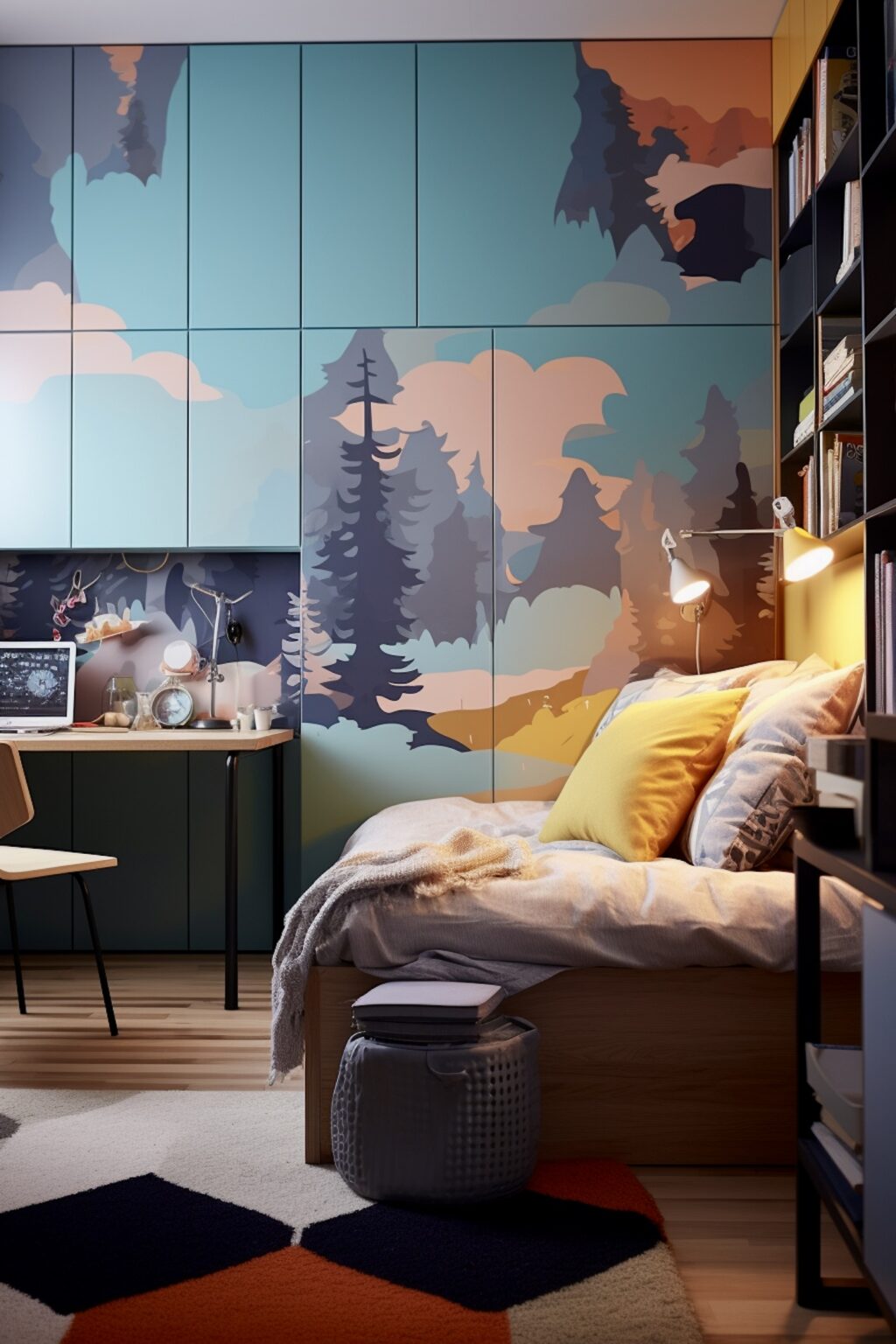 créer fresque murale chambre ado stylée