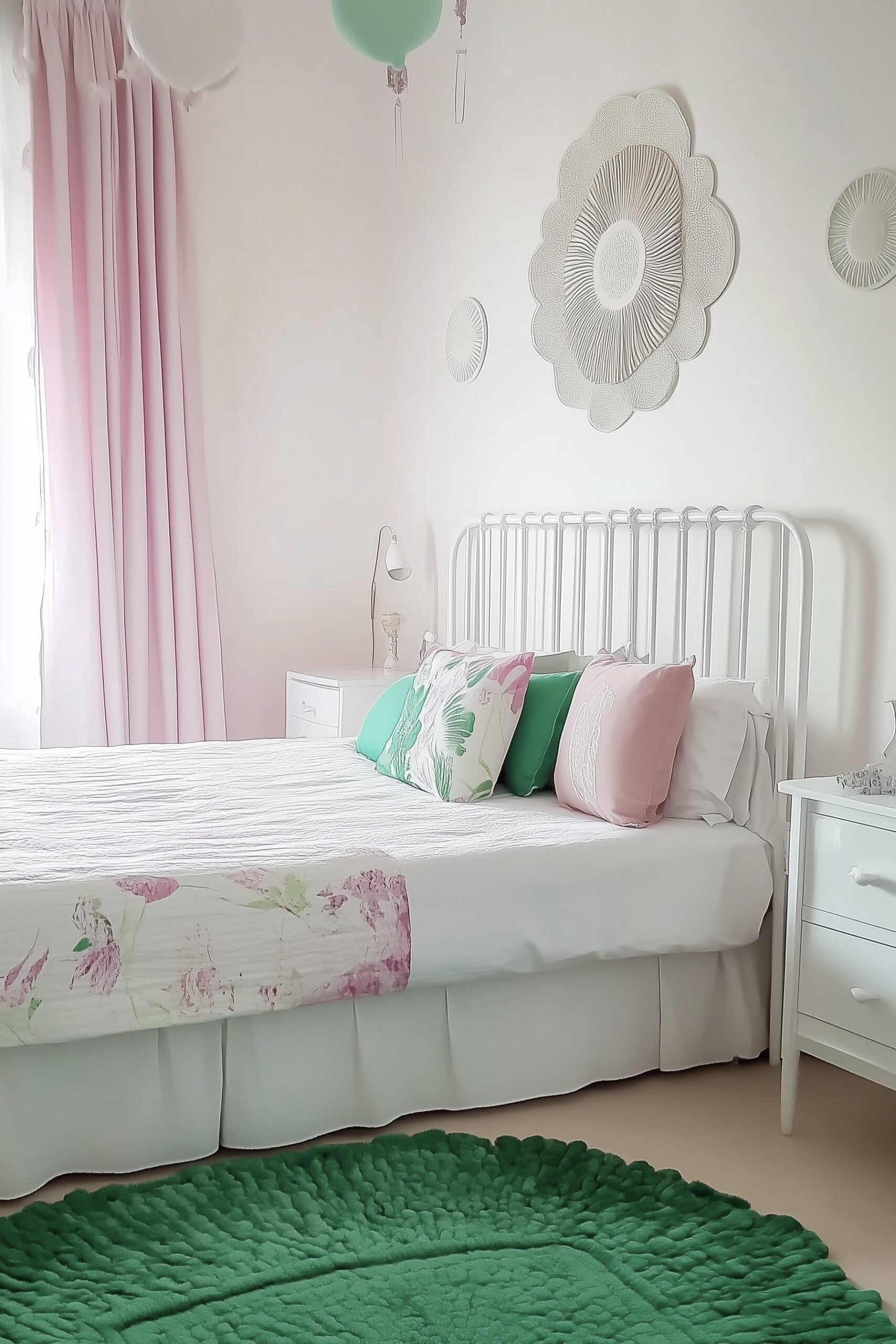 idée chambre ado blanche décoration romantique