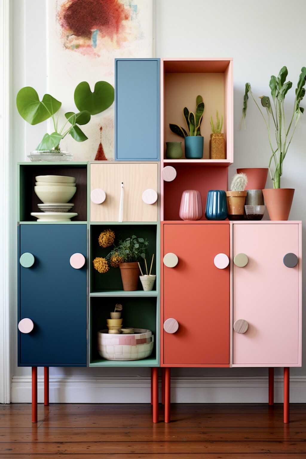 ikea eket hack meuble cuisine multicolore