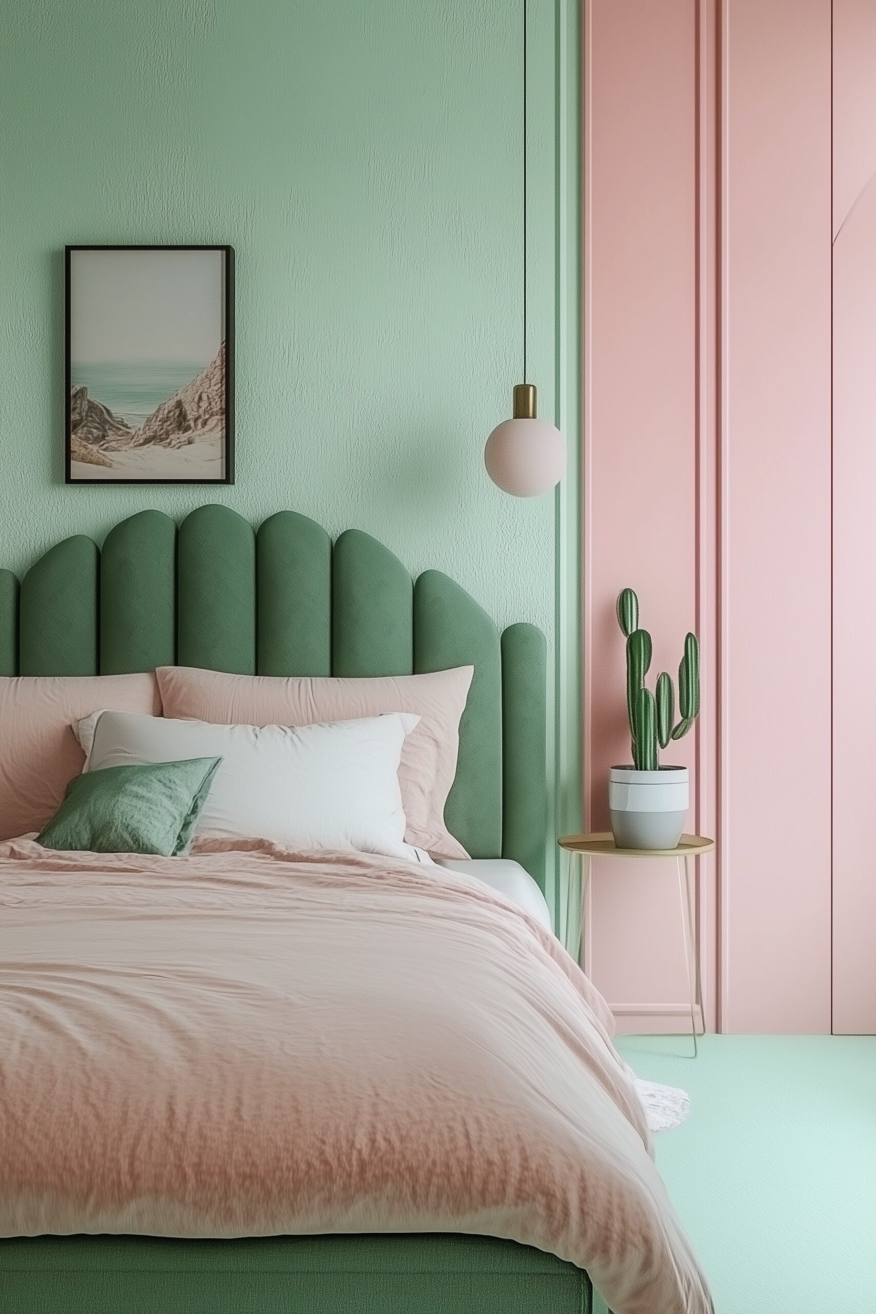 tête de lit velours boudoir chambre parentale