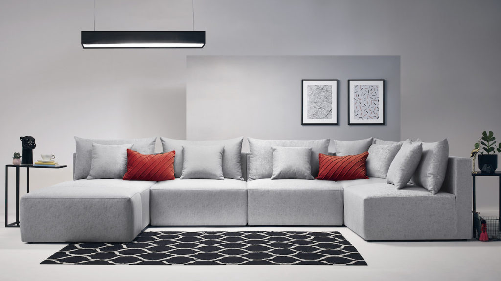salon gris comment bien choisir son canapé modulable panoramique en u design pas cher