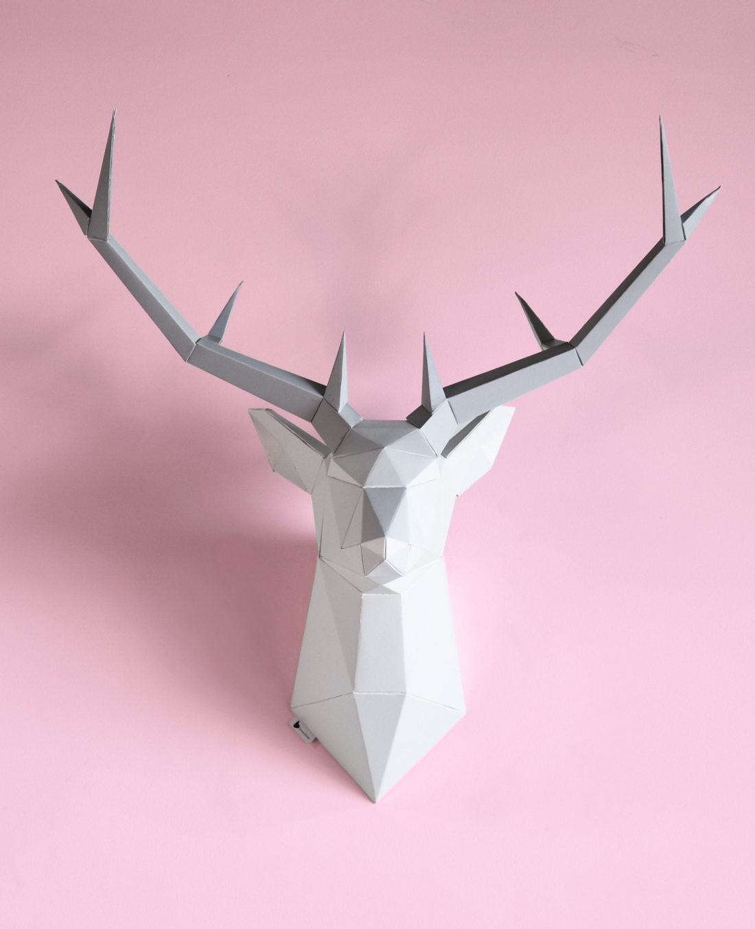 déco noël fait main trophée mural tête de cerf origami
