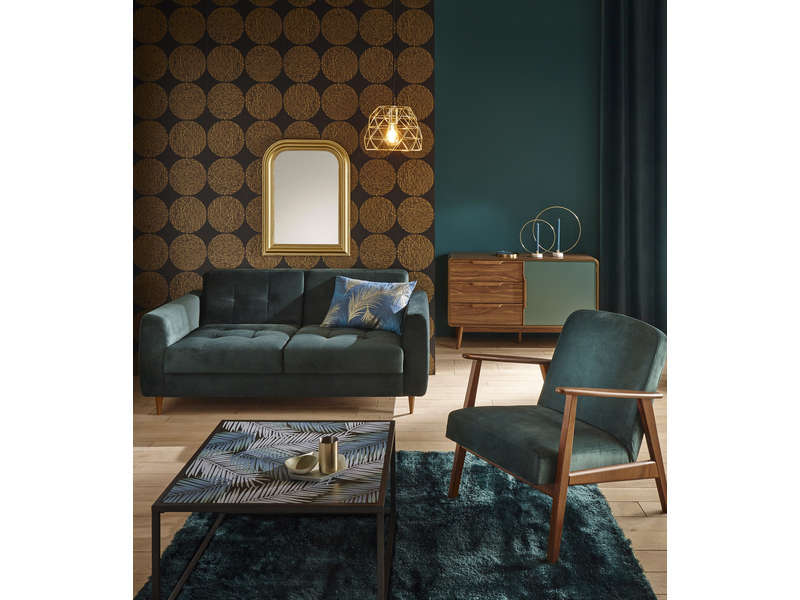 conforama automne hiver 2019 2020 salon art déco végétal vert foncé laiton