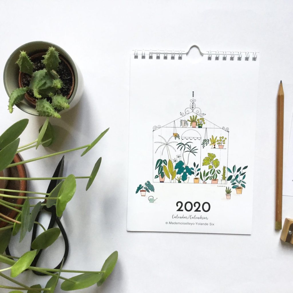 calendrier tendance cactus plantes vertes déco murale