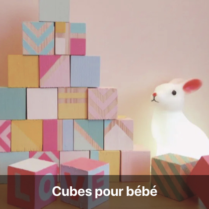 cubes bébé cadeau naissance à fabriquer jouet en bois