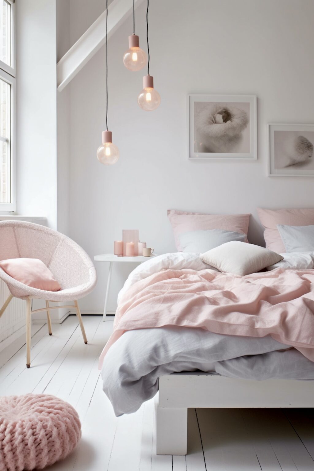 chambre ado fille lumineuse parquet blanchi