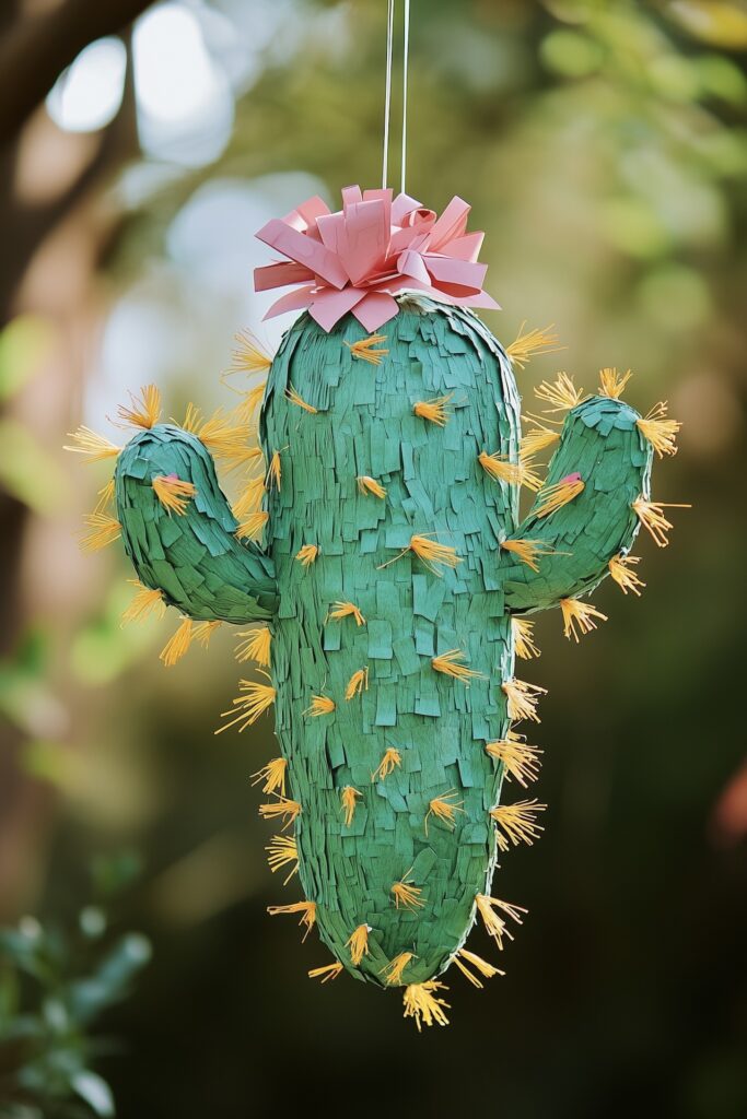 diy piñata facile à faire forme cactus déco