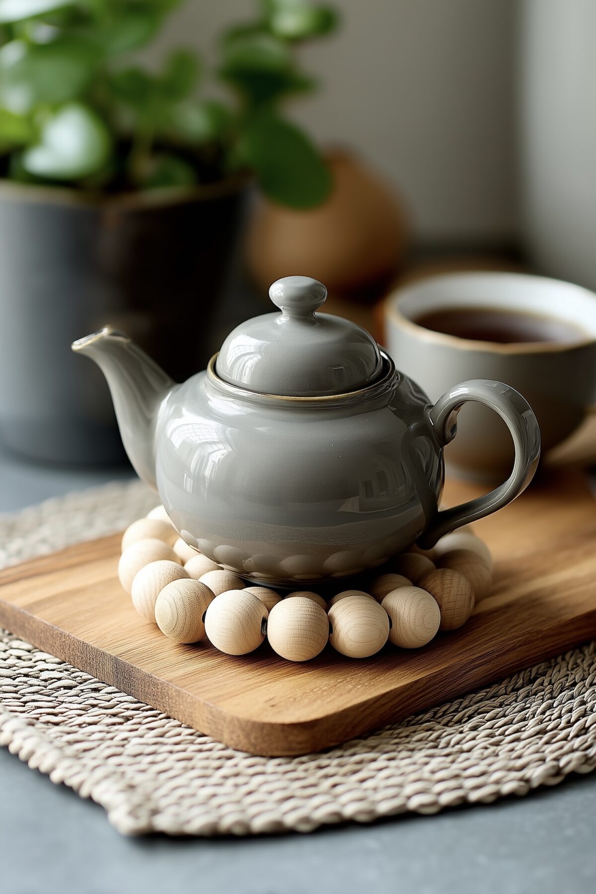 diy slow living dessous théière billes bois