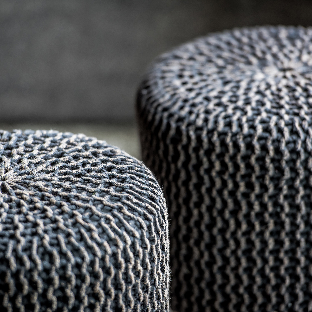 tabouret gris coton pouf poire tendance salon scandinave