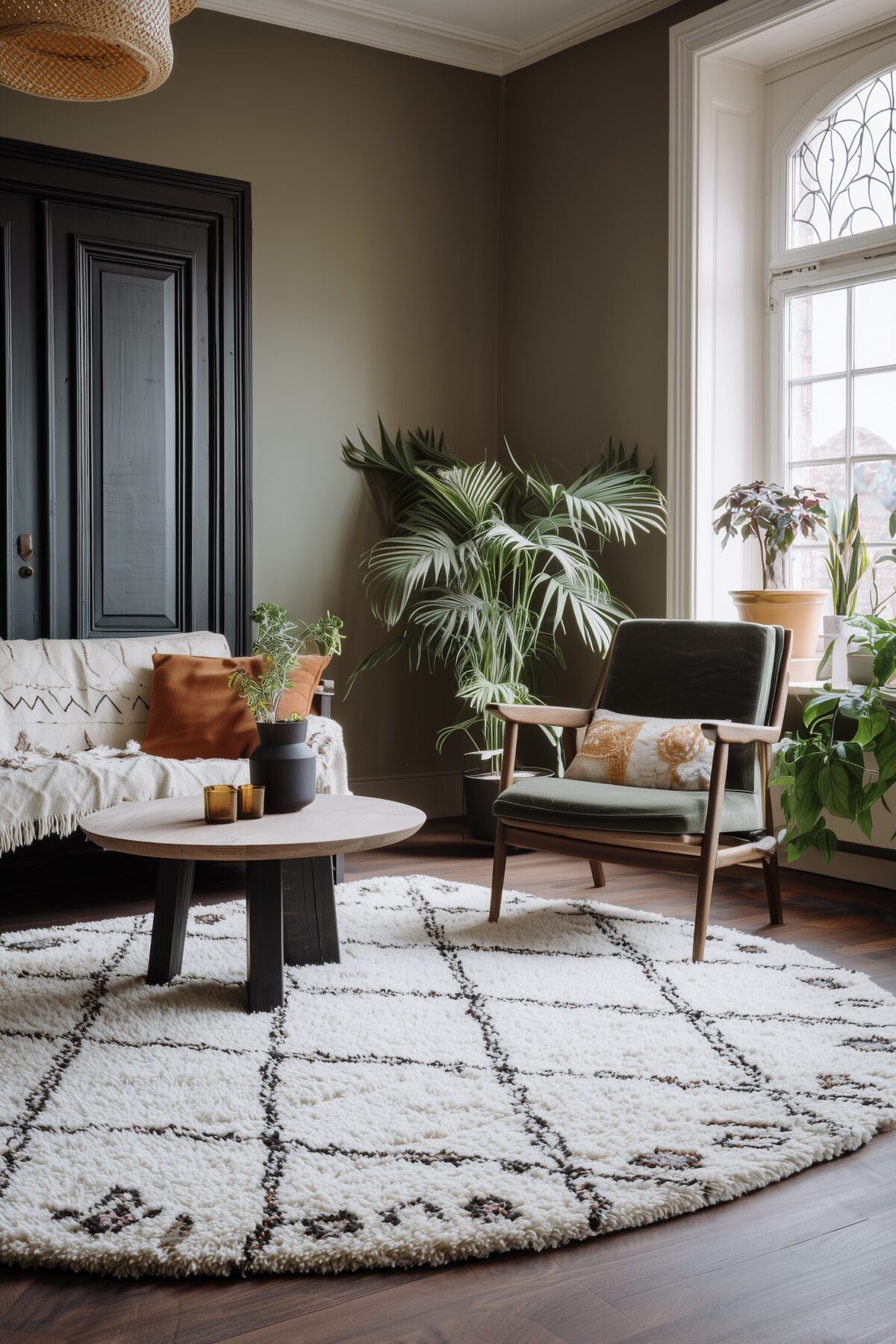 tapis berbère rond superposés doux confortable pour salon chambre - blog déco