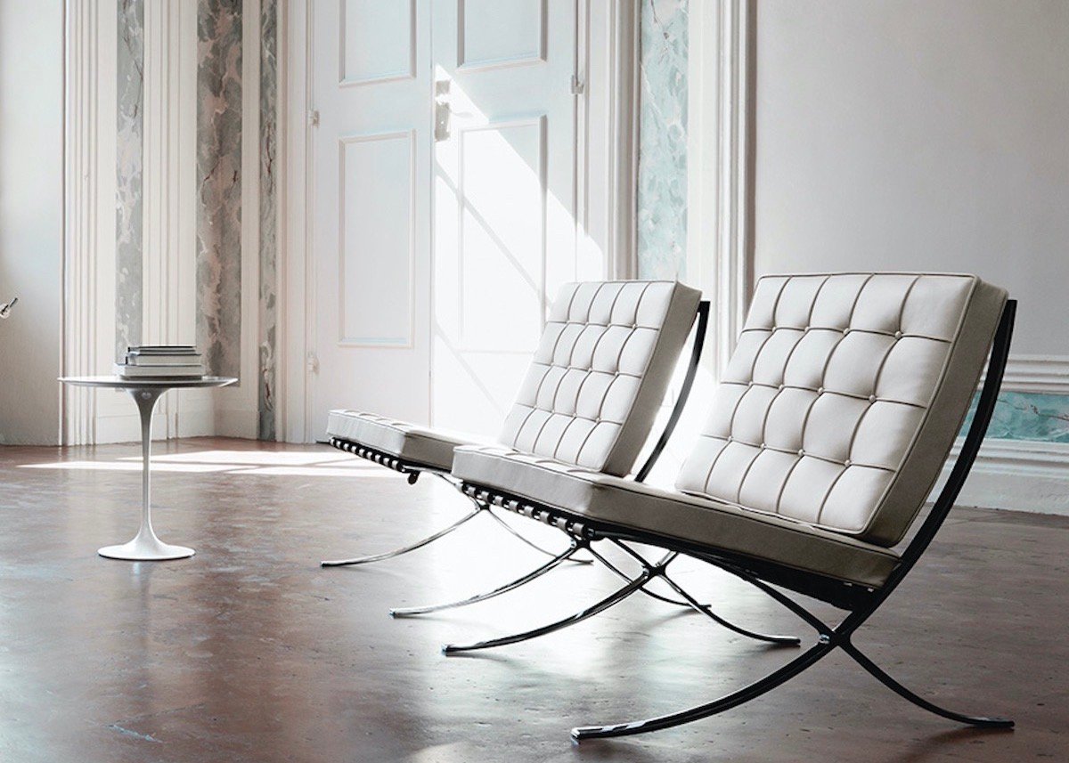 chaise barcelone cuir blanc icone design salon tendance - blog déco - clemaroundthecorner