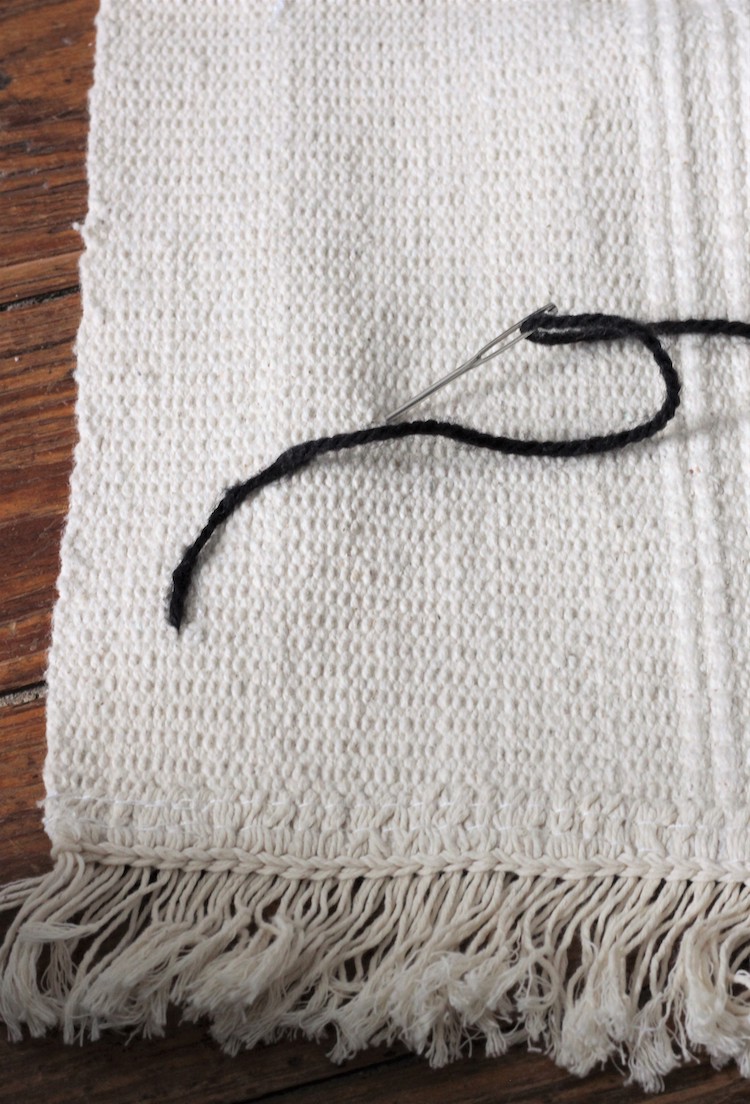 comment broder coussin tapis épais en laine - clematc