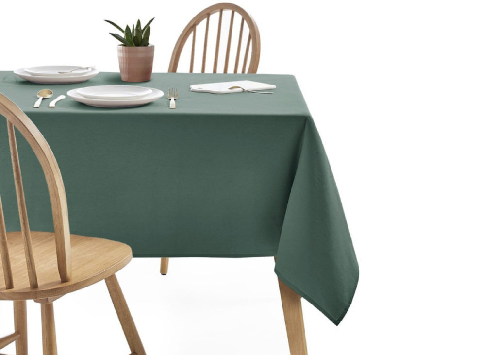 nappe déco vert olive bois slow life minimaliste décoration repas blog