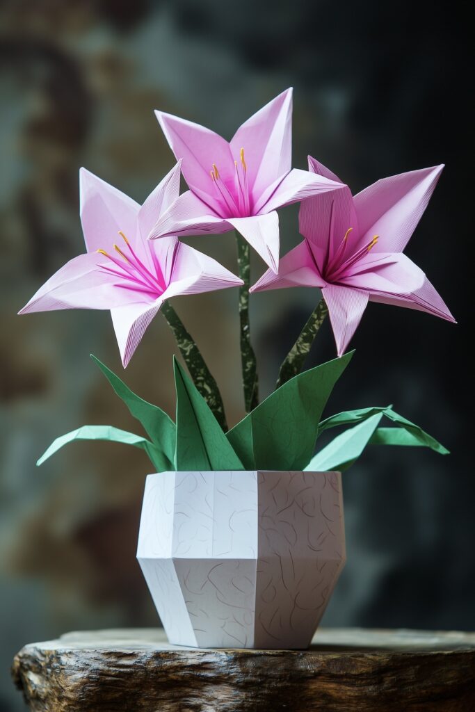 origami cache-pot diy papier pliage facile