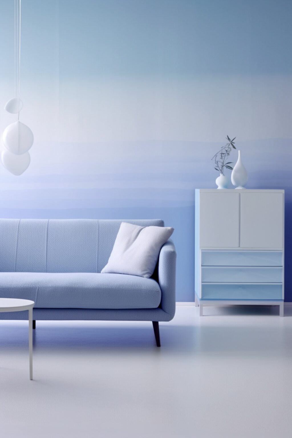 tendance déco colorée bleue salon tie and dye