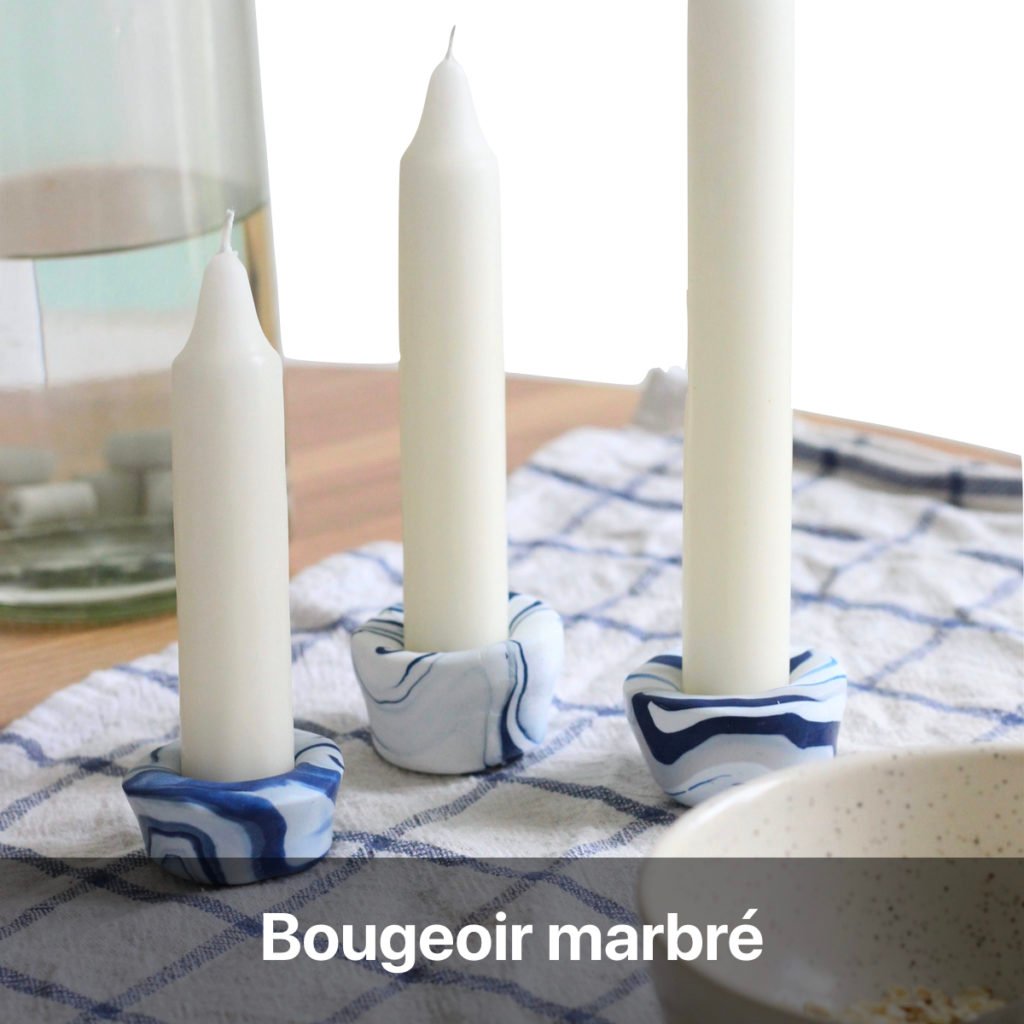 bougeoir marbre fimo do it yourself décoration facile activité manuelle enfant anniversaire