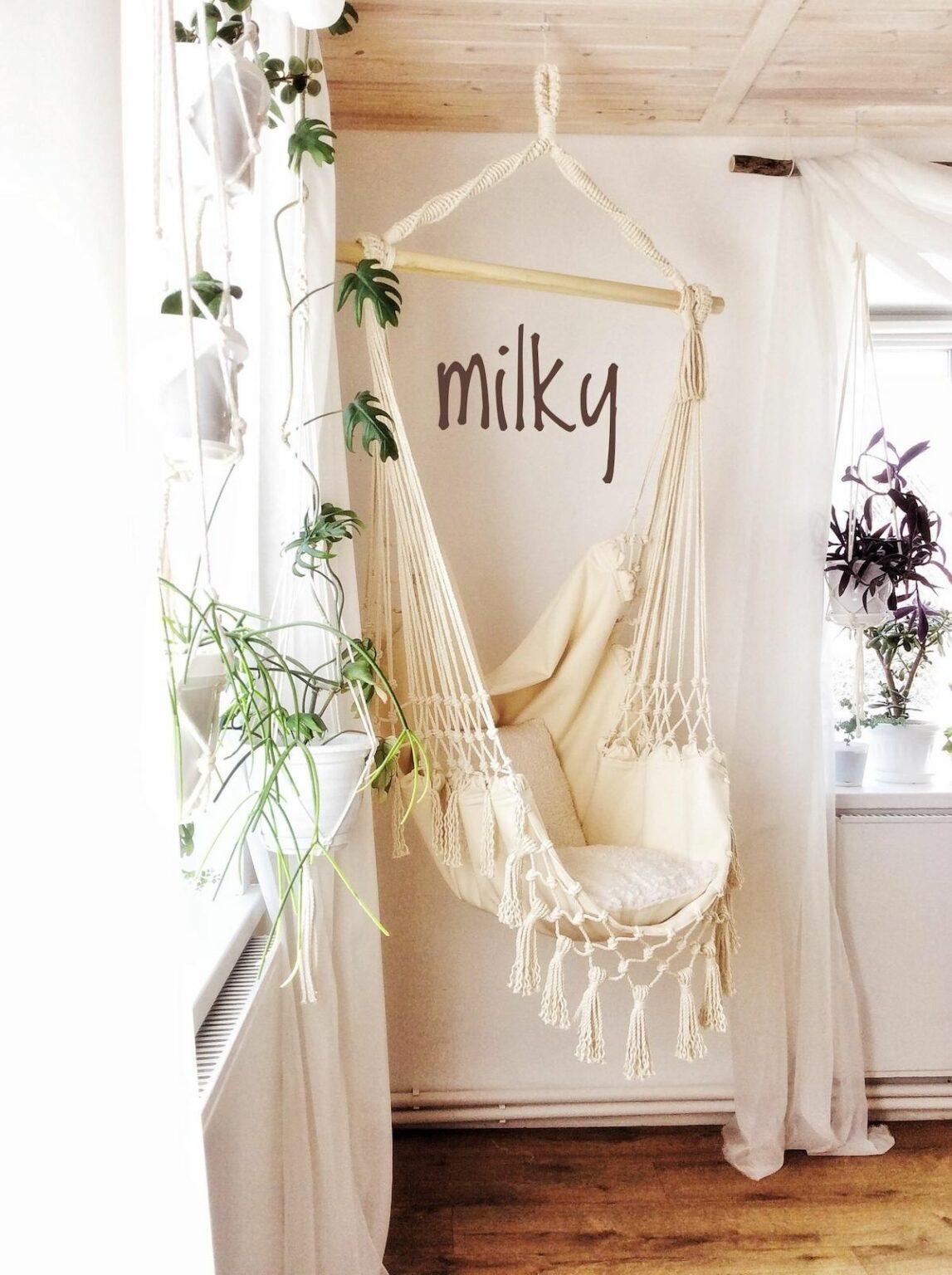 hamac intérieur déco scandinave bohème blanc épuré cosy blog déco clematc