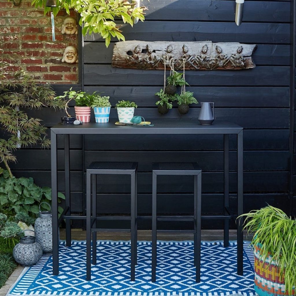 table haute extérieur chaise haute aménagement balcon longueur - blog déco - clematc