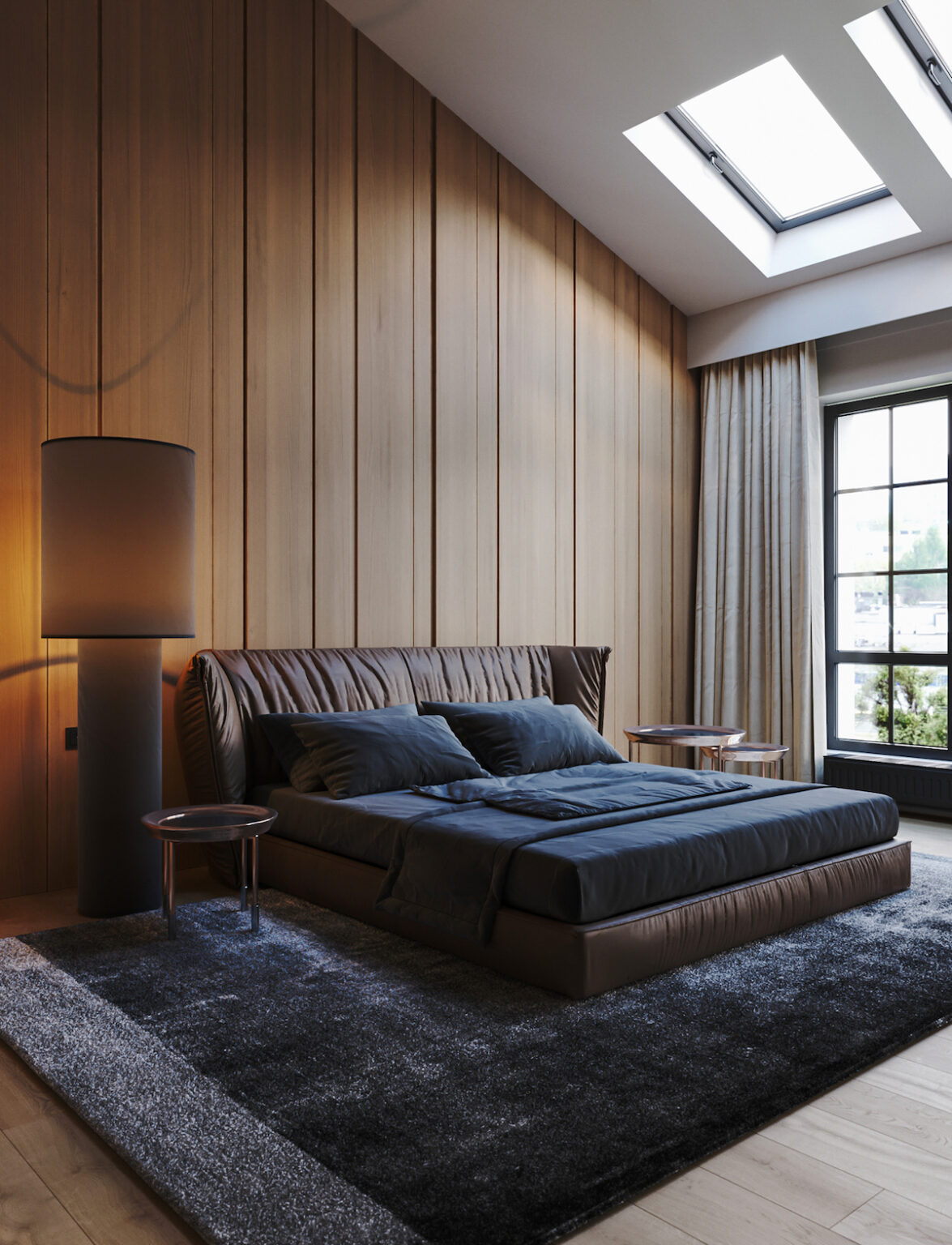 chalet moderne chambre sous les toits combles design - blog déco