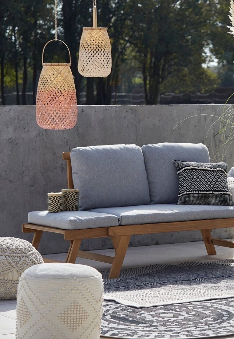 lanterne rotin osier suspendu tie and dye naturel rose diy