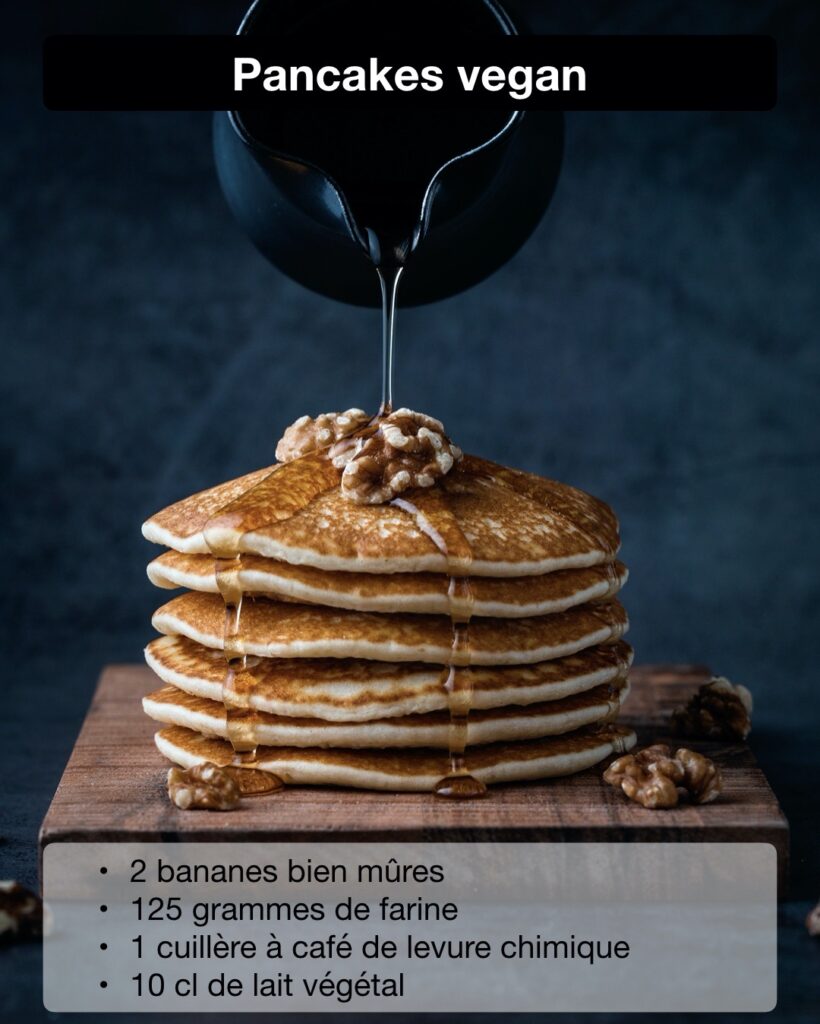 pancake vegan brunch végétarien banane recette dessert à faire avec enfant
