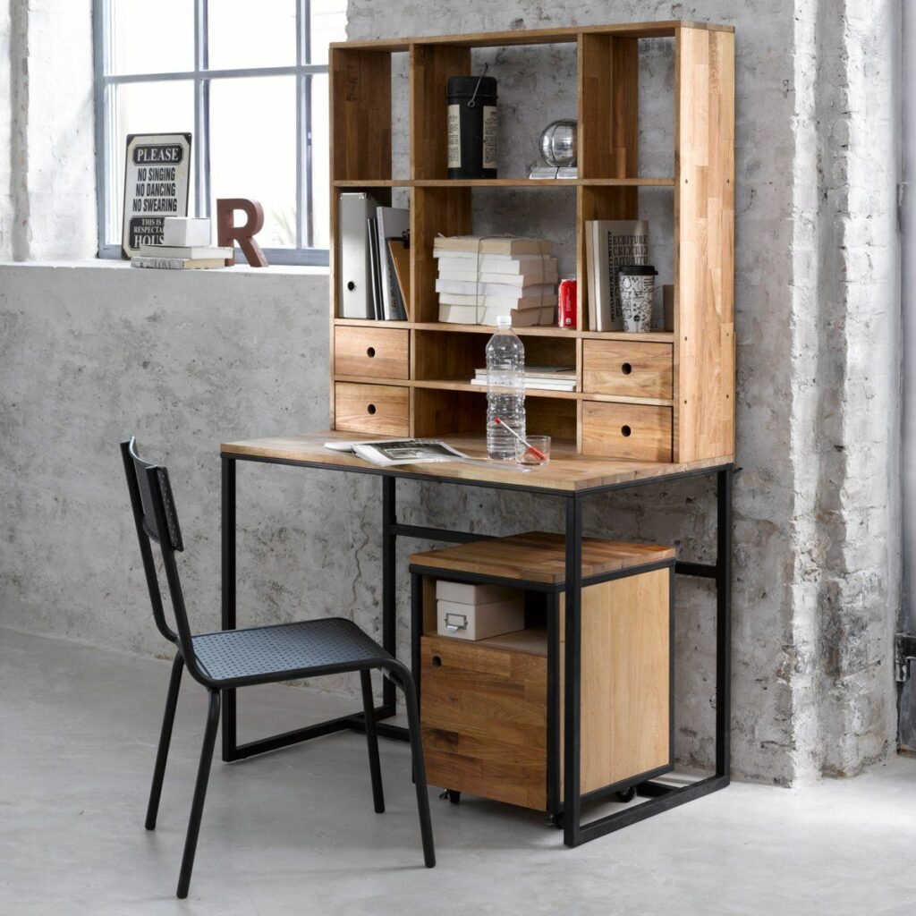 aménagement déco chambre ado garcon style loft industriel bureau métal - clem around the corner