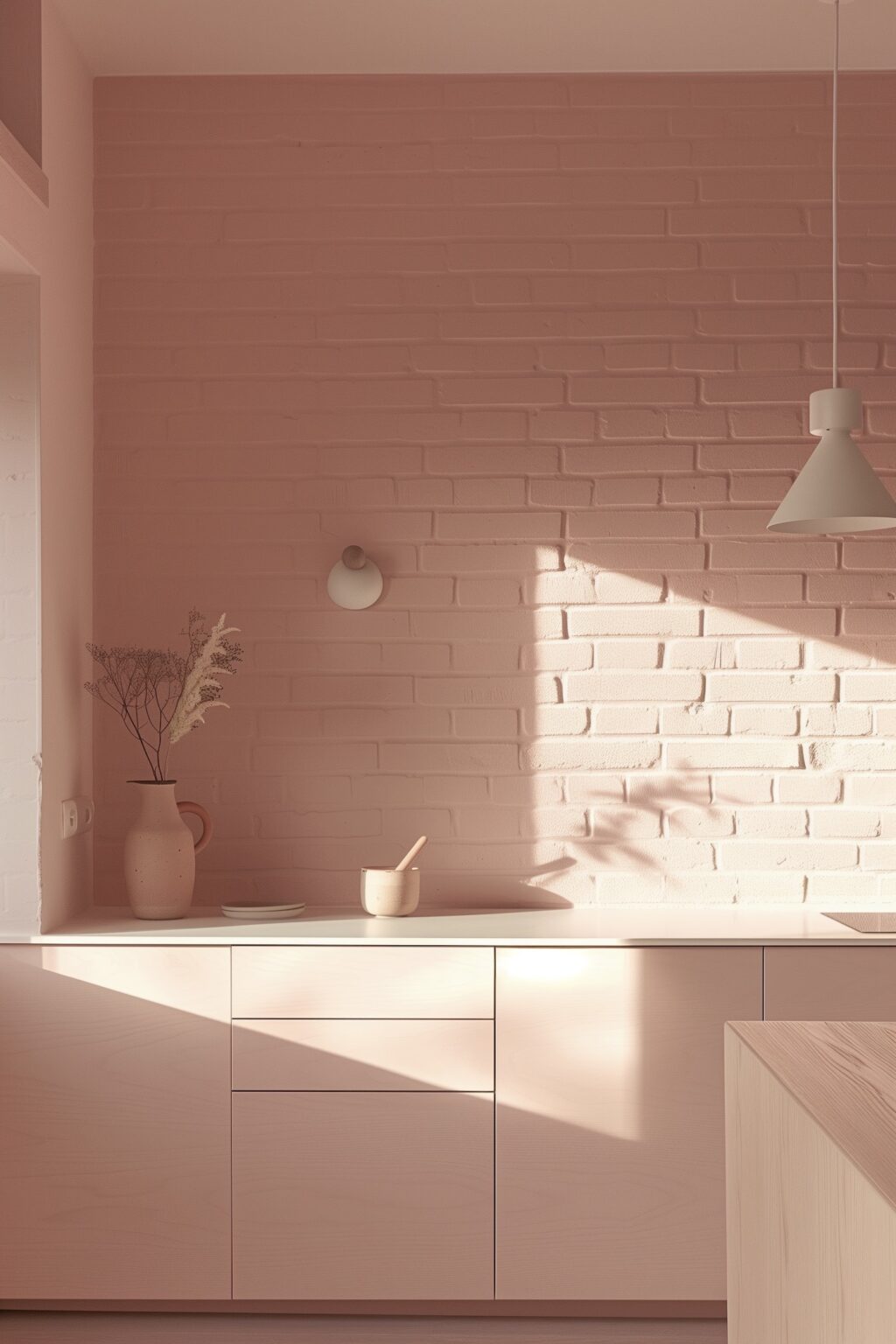 cuisine rose corail pêche - blog déco