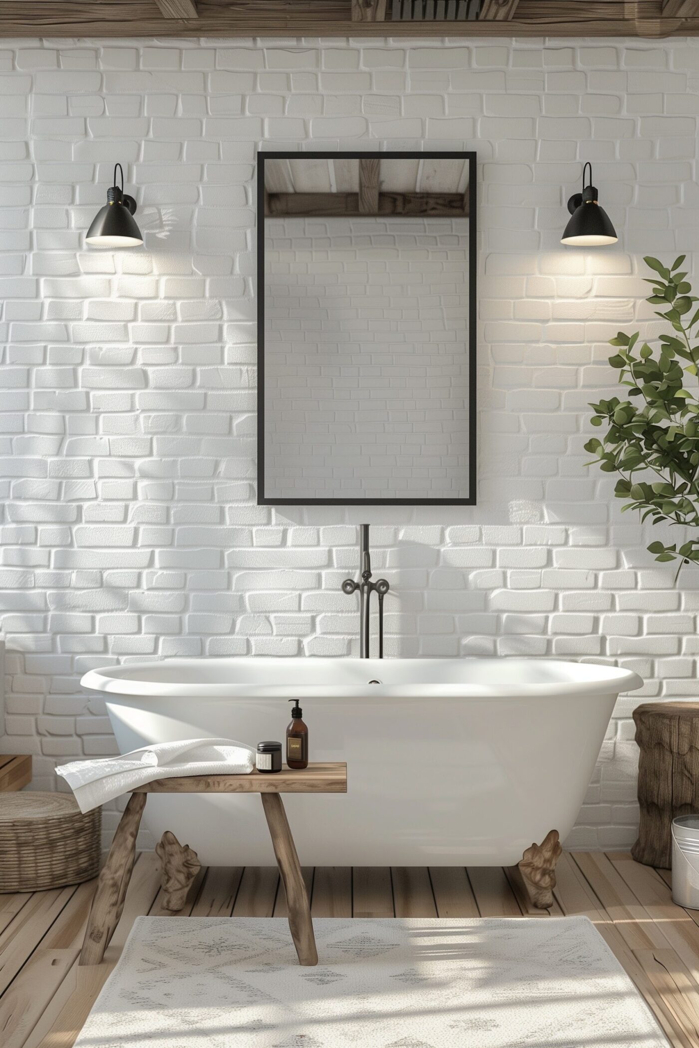 salle de bains blanche retro moderne inspiration hotel luxe