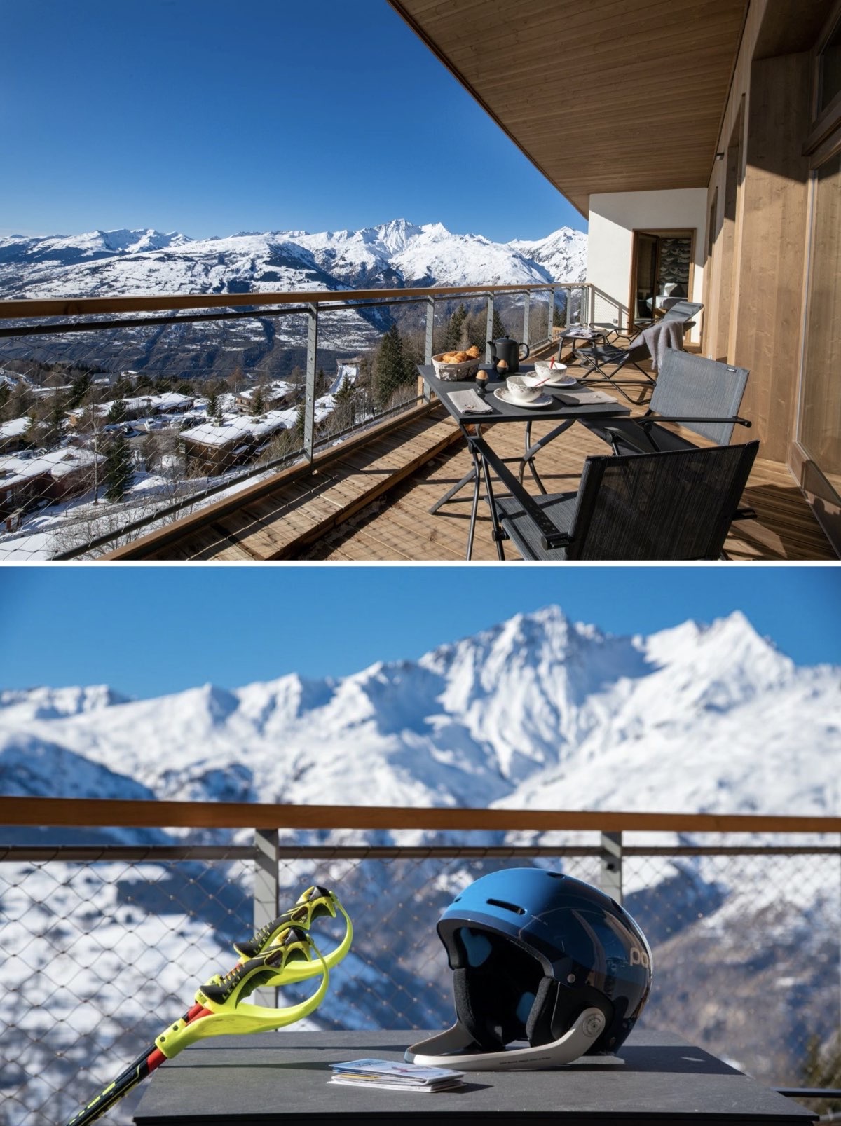 style chalet luxe 4 chambres Arcs Alpes terrasse ski sur les pistes pied