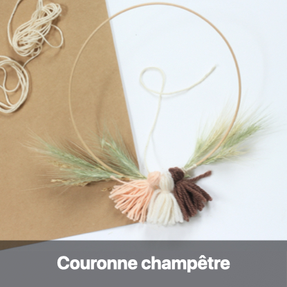 couronne pompon blé séché champetre déco mariage diy romantique