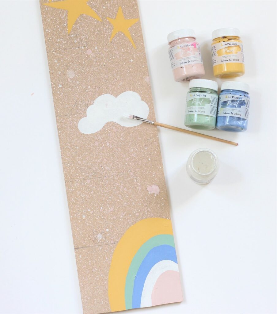 faire tableau bois déco chambre bébé peinture gouache posca