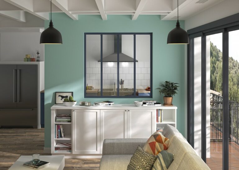 ouvrir salon couloir verrière atelier grise moins de 300 euros pas cher à monter soi-même