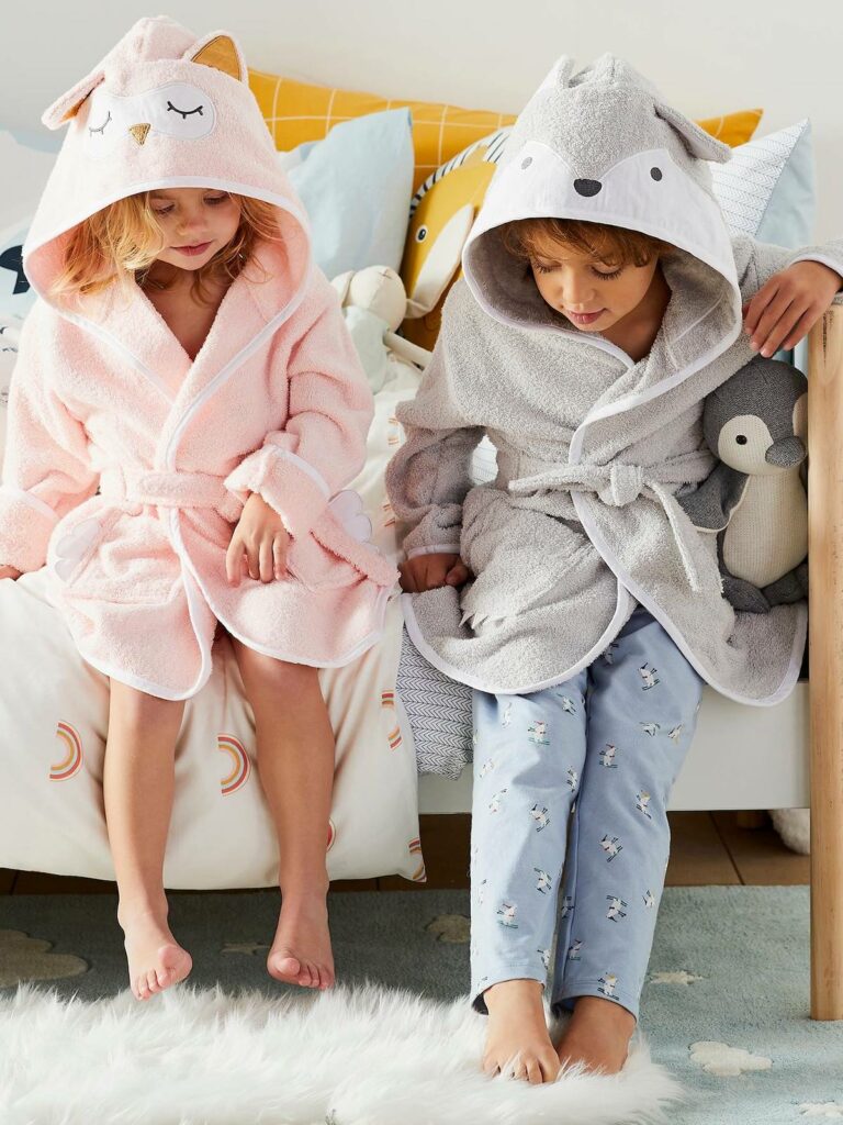 14 Ans VERTBAUDET Peignoir De Bain Enfant U00e0 Capuche Vieux Rose