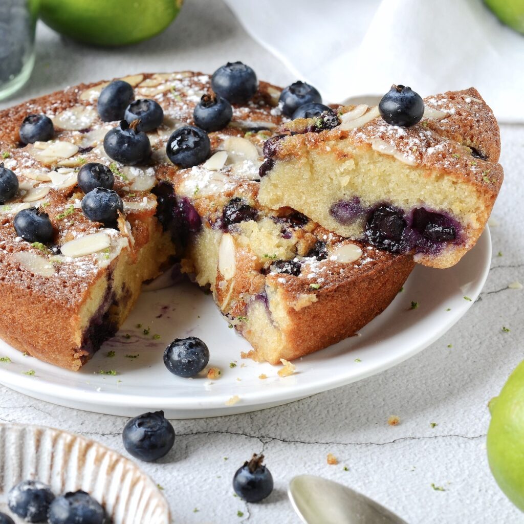 recette financier myrtille citron vert miel cake sucré healthy
