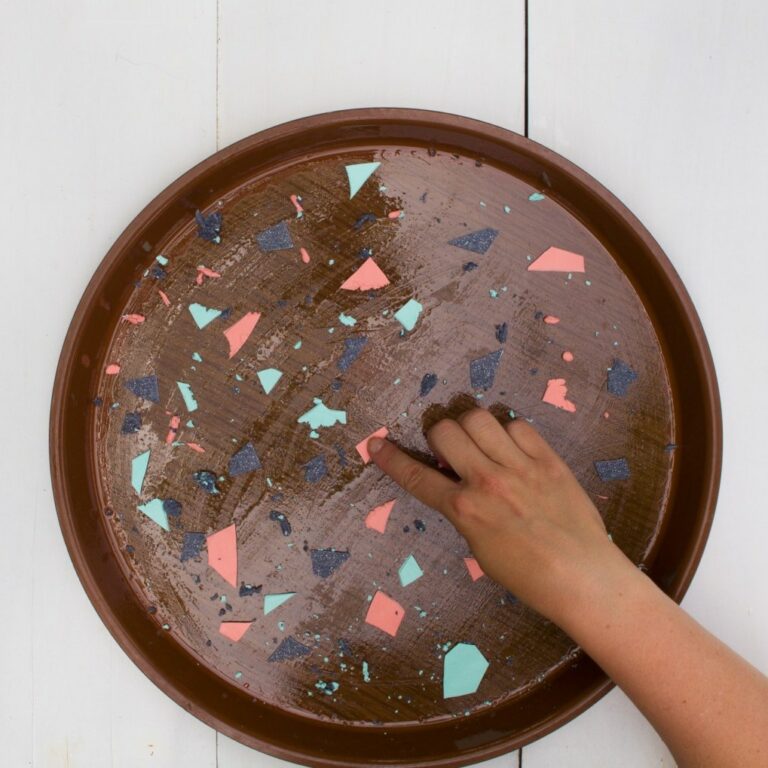 blog déco clematc DIY table terrazzo pâte polymère coloré