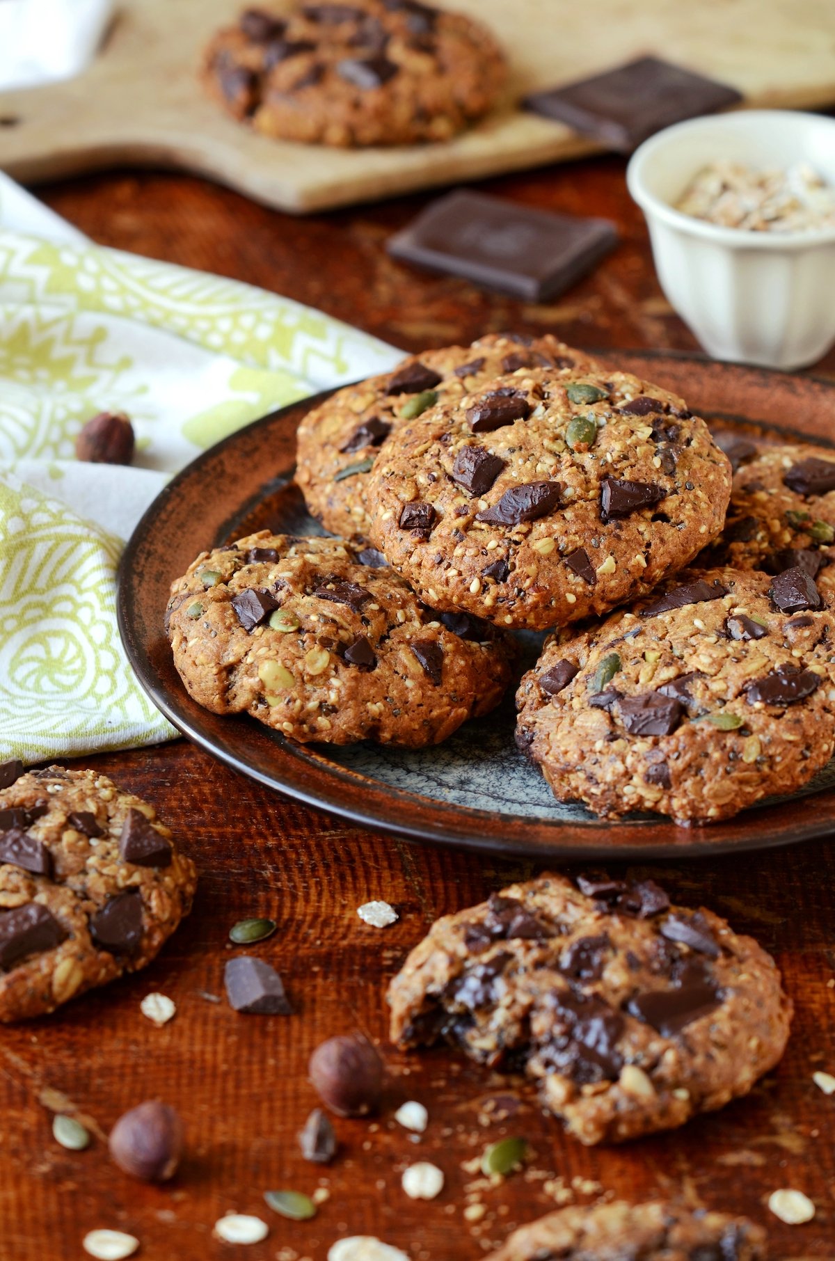 recette cookies healthy aux flocons d'avoine graines chia sans beurre
