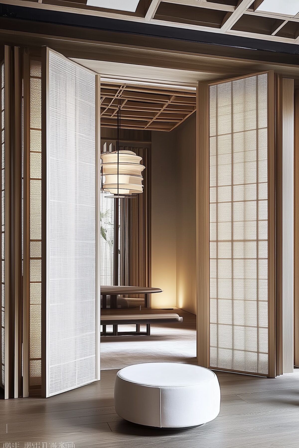 séparation panneaux japonais papier bois intérieur traditionnel