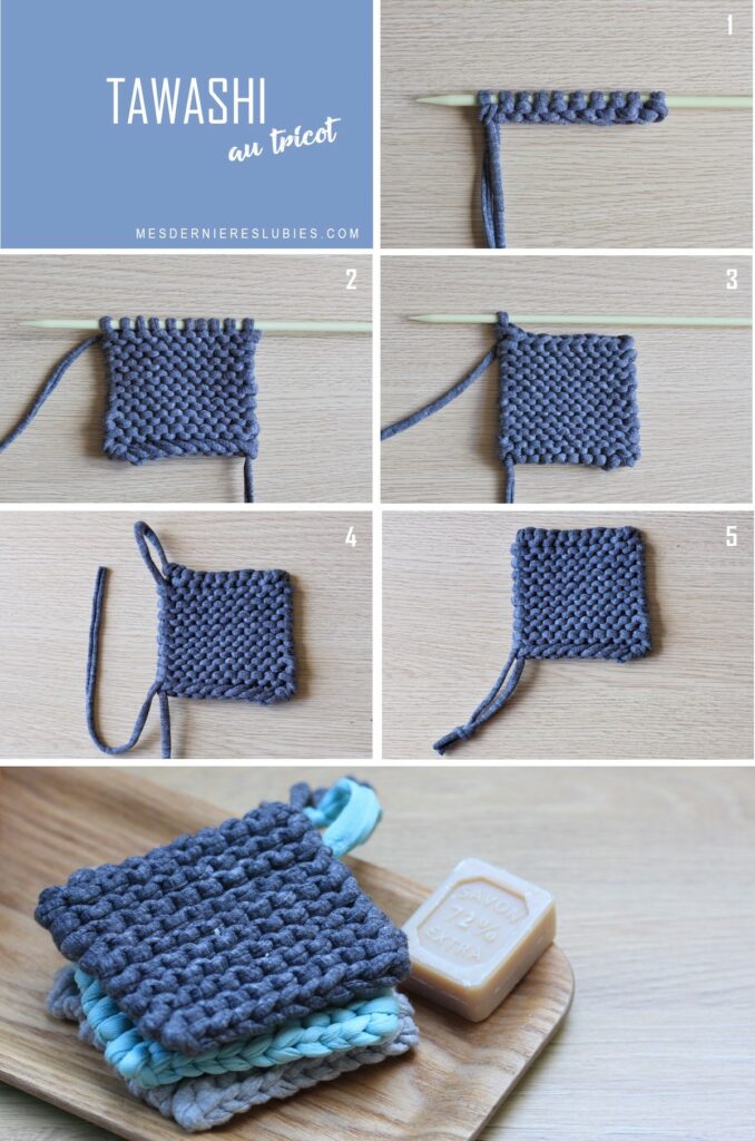 tawashi au tricot récup éponge écologique - blog déco - clematc