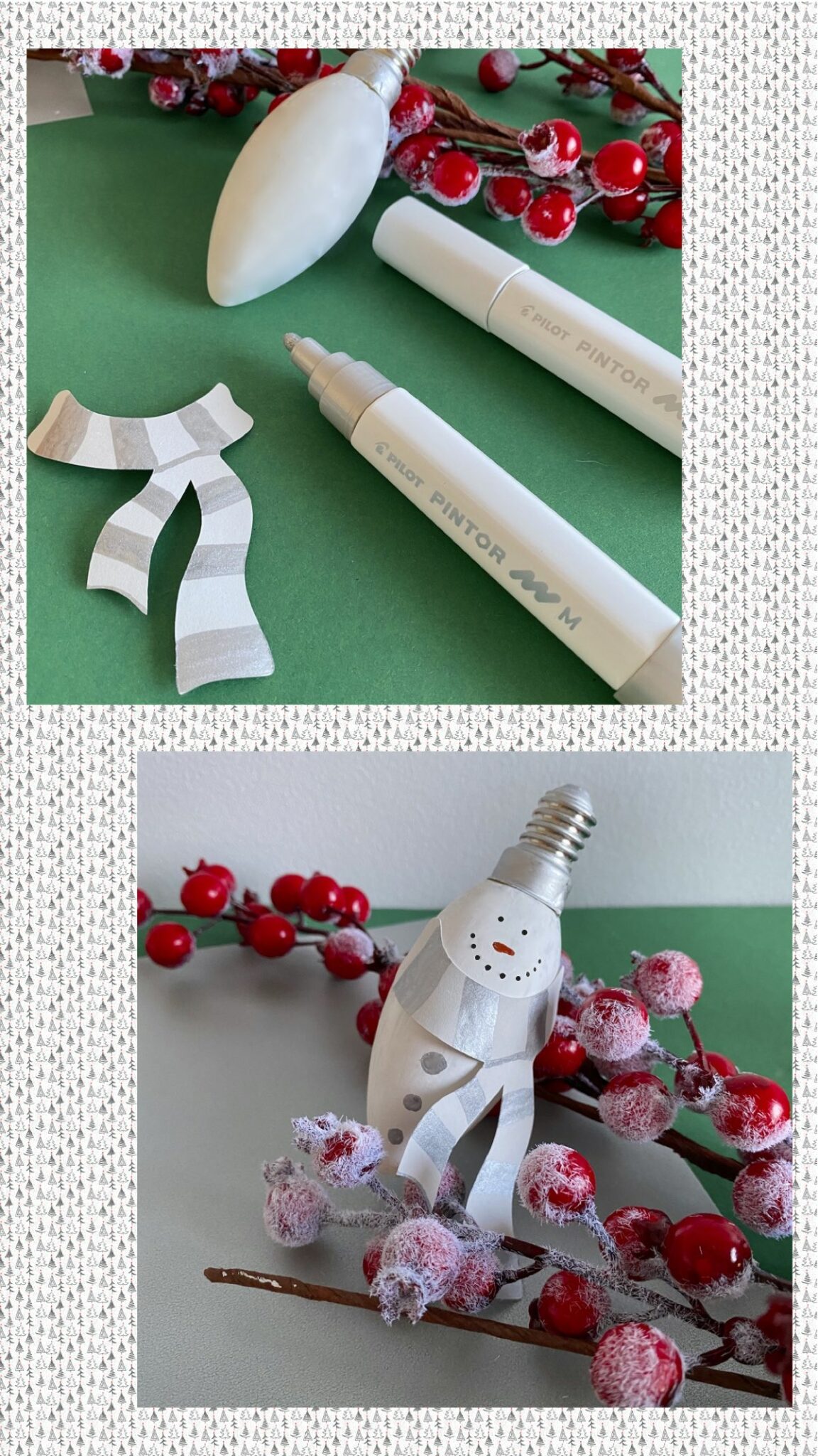 comment fabriquer boule sapin forme bonhomme de neige en verre