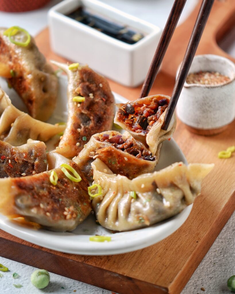 idée recette végétarienne raviolis japonais originale