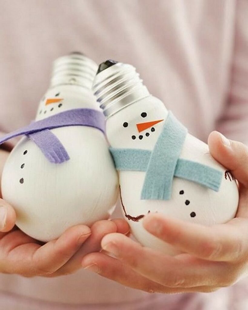 recup décoration écolo boules sapin noël ampoules diy