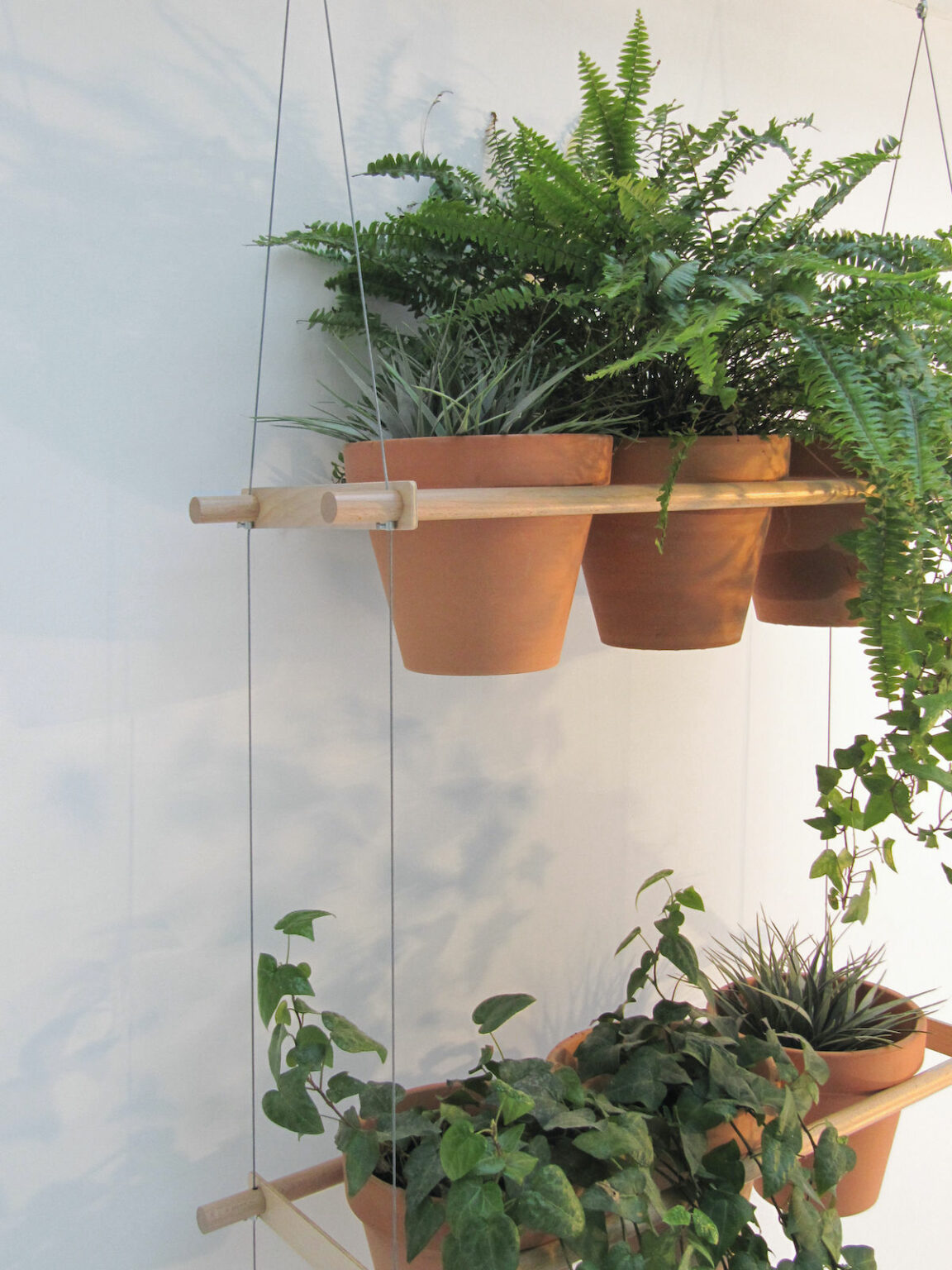 jardinière suspendue etcetera bois terre cuite cloison jardin balcon déco