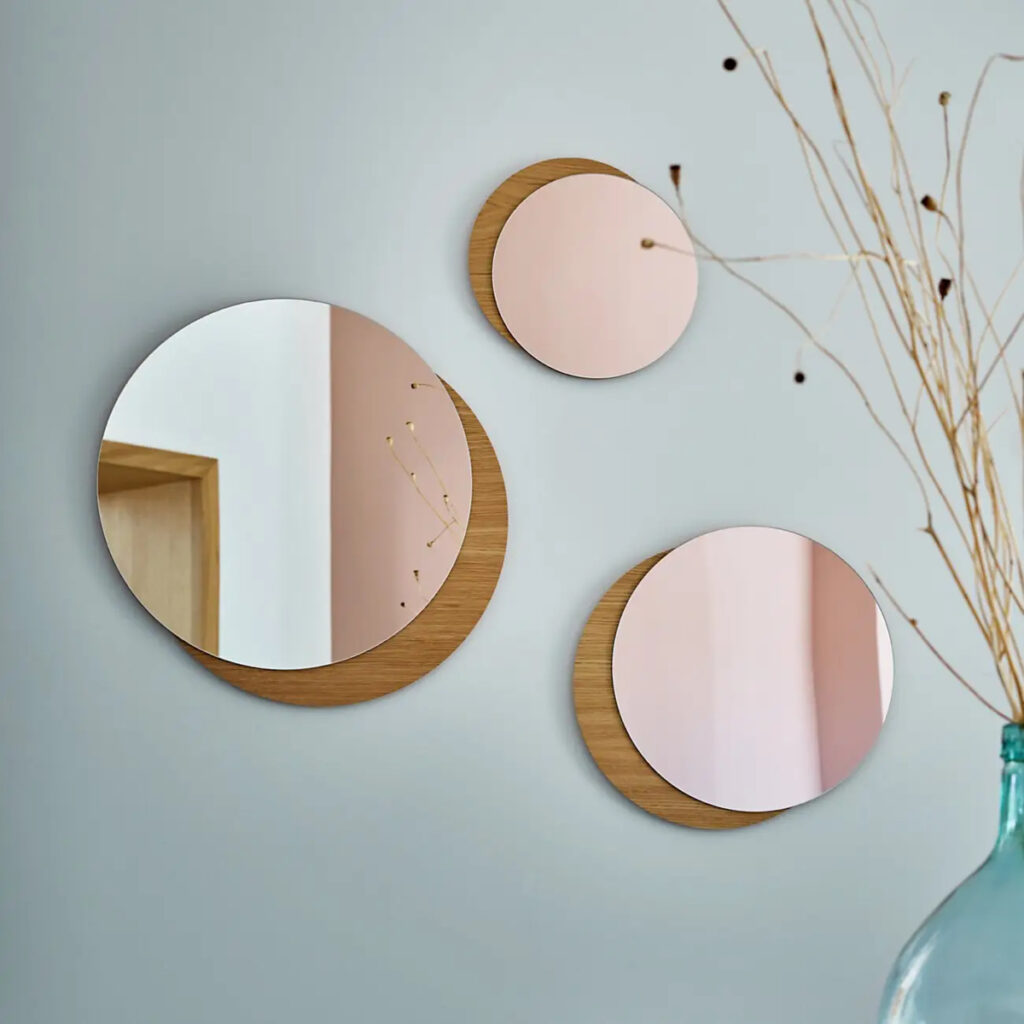miroir mural bois chambre ado trio mon année made in France idée cadeau