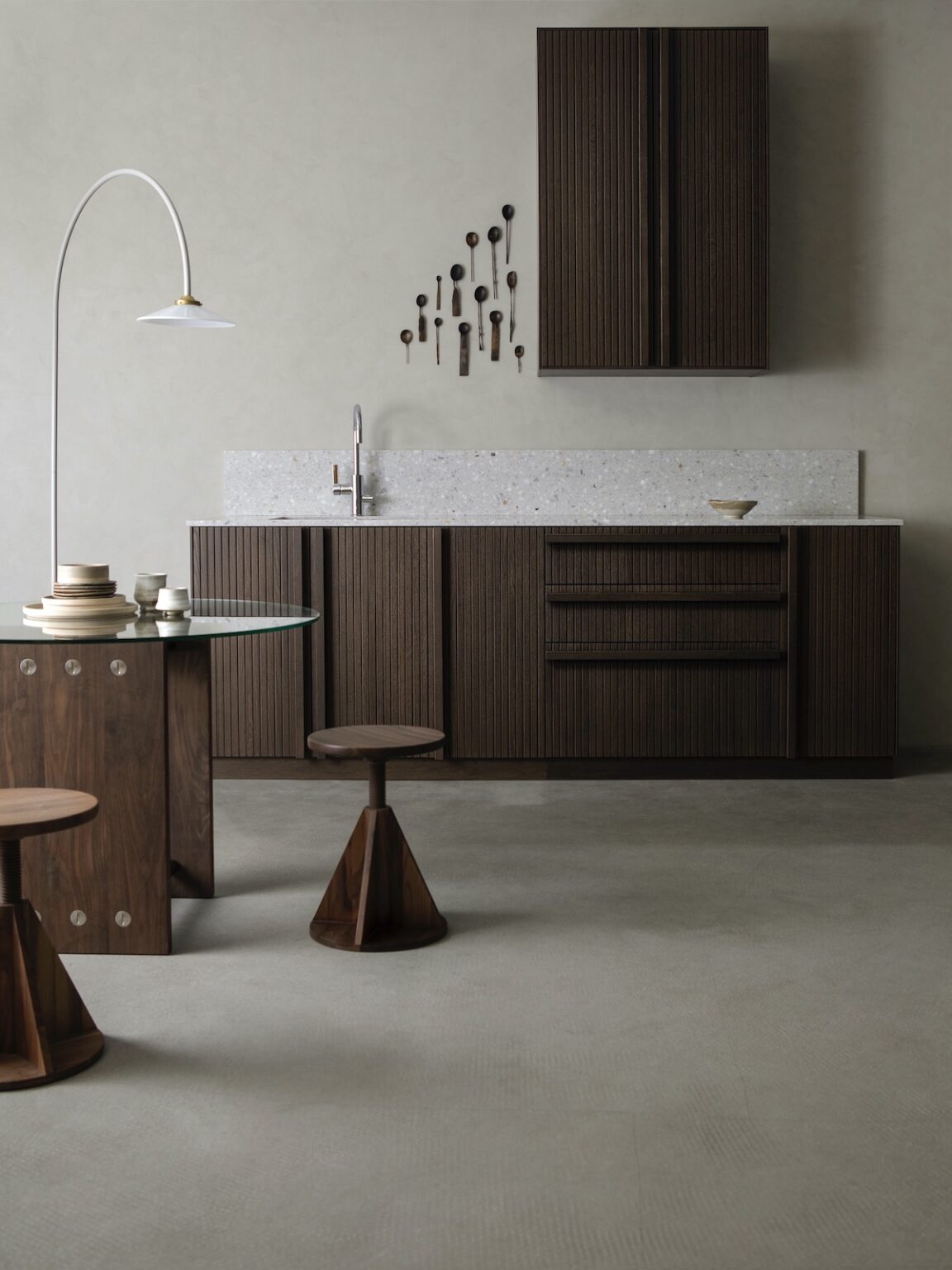 portes de cuisine en bois relief retro design