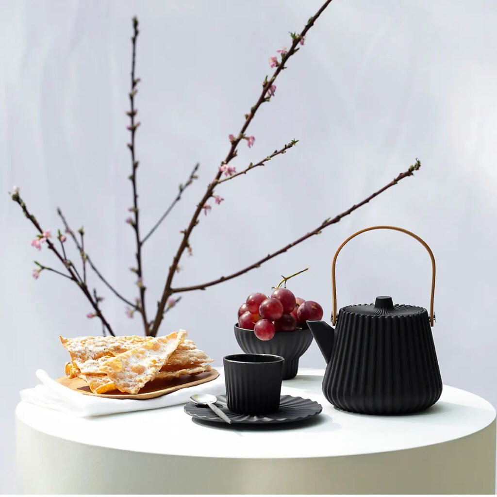 set thé théière japonisante fabriqué en France origami déco