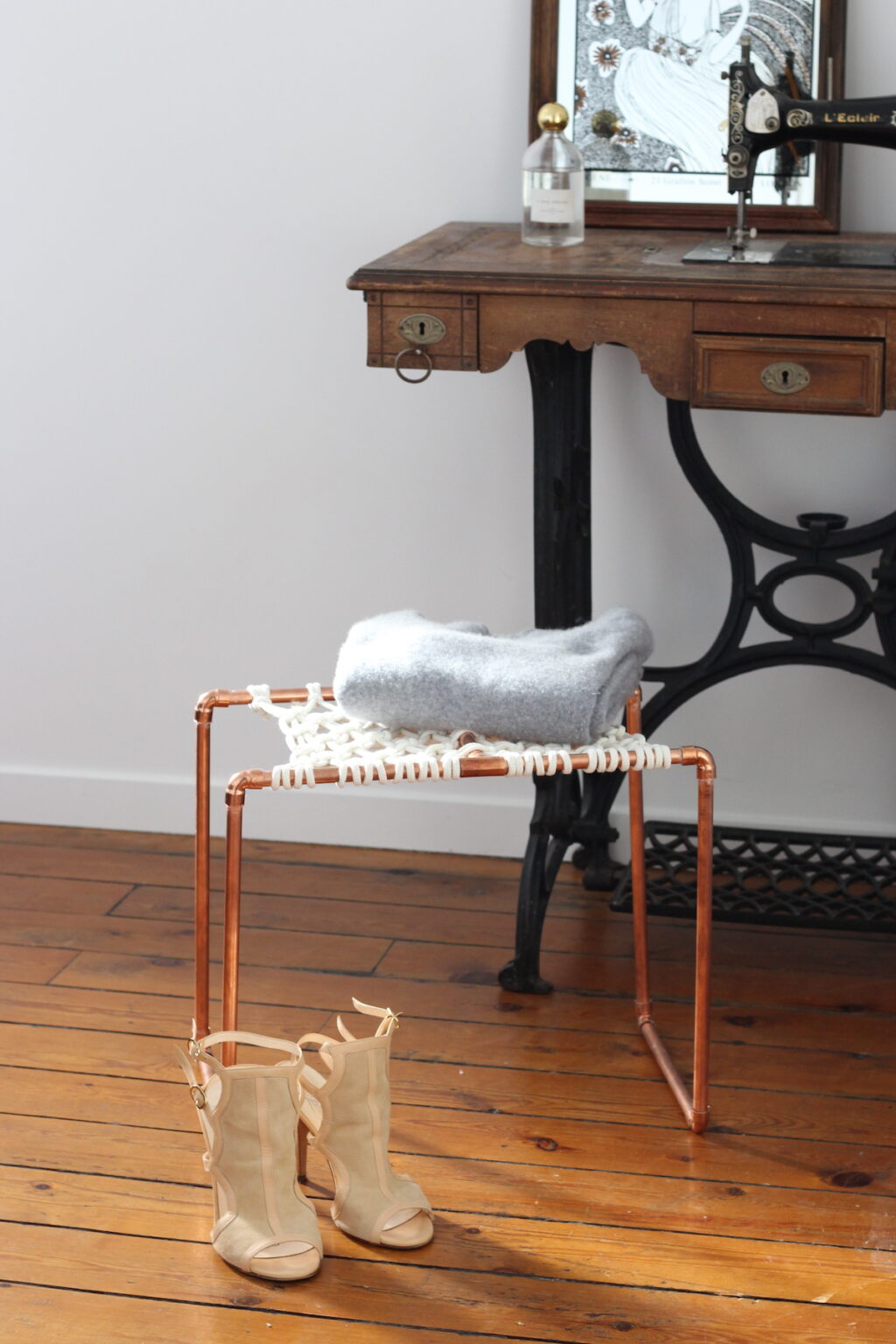 banc macramé diy décoration rétro à faire soi-même