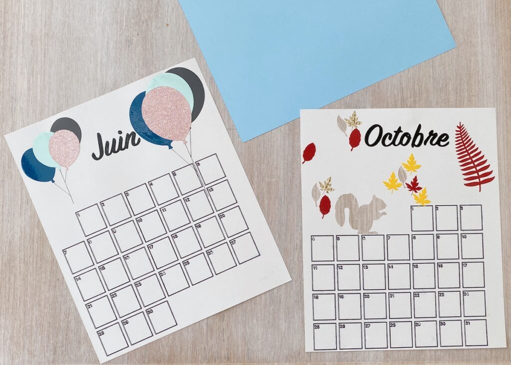 calendrier 2024 diy papier sticker d c fix